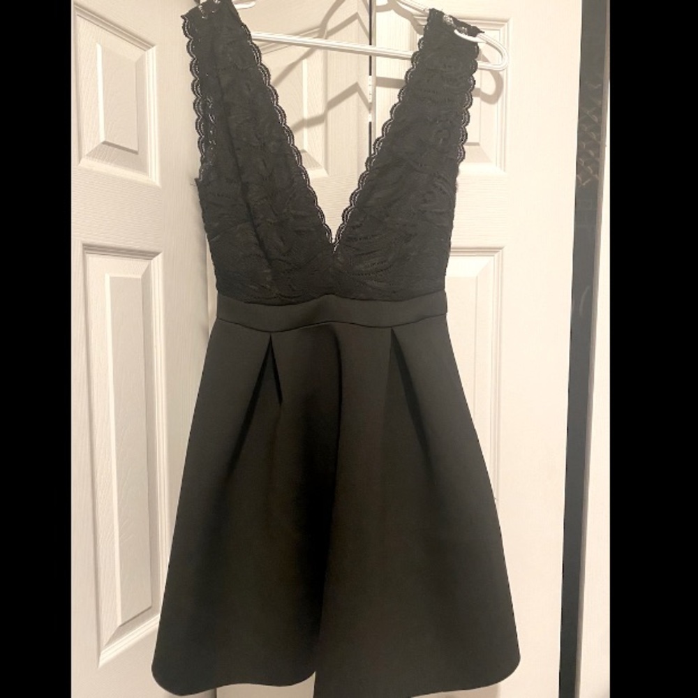 Plunge neck formal dress